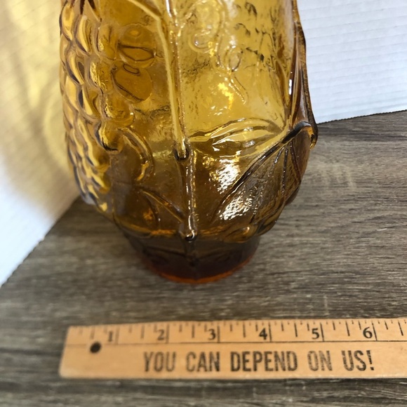 Vtg Amber Empoli Bottle with Fruit Design - Picture 6 of 9